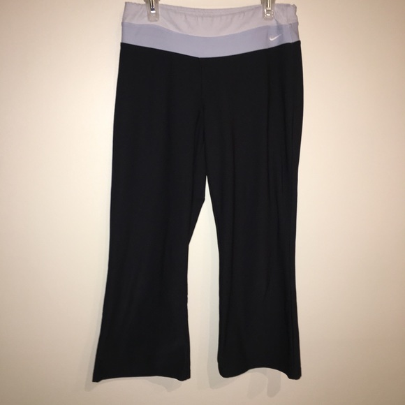 Nike Pants - Nike - Dri Fit Workout Capri Pants - Black & Blue